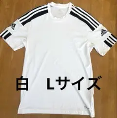 【お値下げ中】adidas ホワイト ストライプシャツ Lサイズ