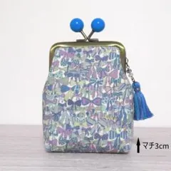 新作❤リバティ・ホビーラ限定「青色系・ジェニーズリボンズ」シガレットケースがま口