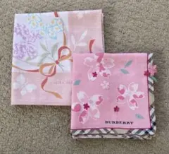BURBERRY さくら花柄ハンカチLAURA ASHLEY 大判ハンカチのサムネイル