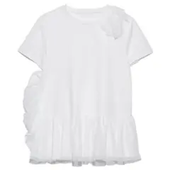 セルフォード　celford フリルTシャツ　ホワイト　白　半袖 36