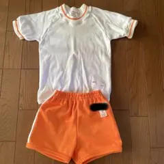 体操服セット ホワイト/オレンジ 130サイズ