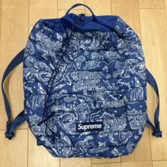 supreme ペイズリー柄 リュック バックパック ブルー 青 ストリート 