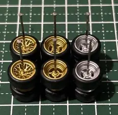 カスタムホイール　タイヤ　パーツ　1/64 深リム　2色　3種類　3台