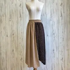 ウンディッチノーベ ＊ 総柄 アシンメトリー フレアスカート　ストライプ／ドット