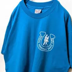 USA製 ヘインズ ダコタテリトリーダンスクラブ Tシャツ ブルー青L古着