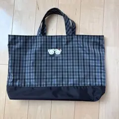 新品未開封 ファミリア familiar ギンガムチェック トートバッグ 黒