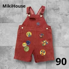 希少　ミキハウス　オーバーオール　レトロ　レア　　ワッペン　90サイズ　ベビー