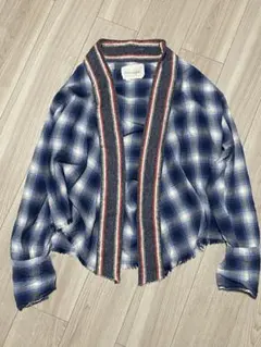 GREG LAUREN グレッグローレン ネルシャツカーディガン 1 美品