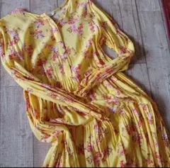 最終価格 ZARAザラ 美品 長袖 花柄マキシワンピース