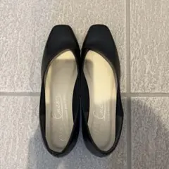 黒のスクエアトゥパンプス 23.5cm