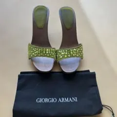 欲しい❣️Giorgio Armani グリーンビーズサンダルのサムネイル