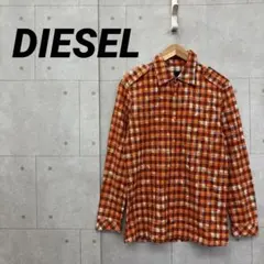 DIESEL ディーゼル チェック柄 長袖シャツ オレンジ