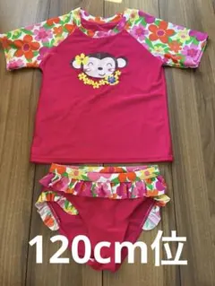 フラワープリント 上下水着セット　120cm位