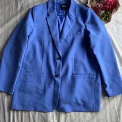 ZARA テーラードジャケット　大きいサイズXL 新品　ライトブルー