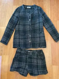 チェック柄 ツイード セットアップ