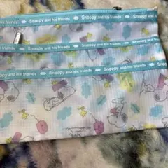 スヌーピー ダブルファスナーポーチ
