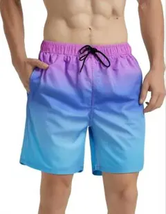 メンズ 水着 L 新品 サーフパンツ 海パン インナー付き 速乾 通気 夏