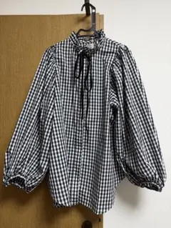 epa frill blouse ギンガム