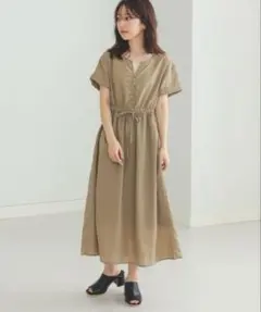 ウィムガセット Whim GazetteシフォンフレアVネックフレアワンピース