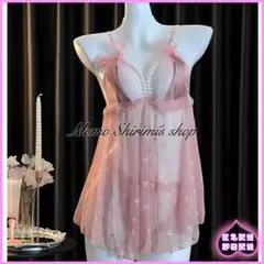 NA402 セクシーランジェリー シースルー パール ベビードール ネグリジェ