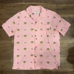 《中古美品》Hurley 開襟シャツ　タイガー柄　ピンク Sサイズのサムネイル