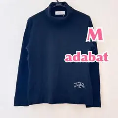 【adabat】日本製黒タートルネックニット長袖上質ウールMレディース美品風定番のサムネイル