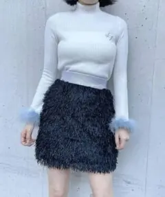lilLilly リルリリー フェザーライクミニスカート