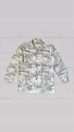 総柄デザインシャツ 長袖 古着風 おしゃれ