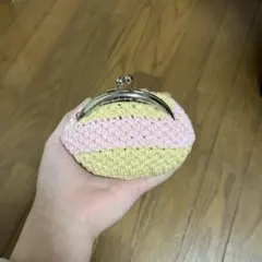 かぎ針編み　ミニポーチ　小銭入れ　がま口