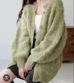 DISCOAT シャギーブラッシングロングカーディガン