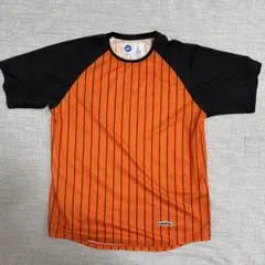 ボーラホリックオレンジと黒のストライプシャツ LサイズLサイズ