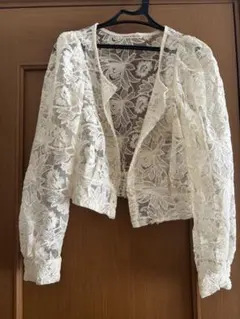 NICE CLAUP アイボリー レース　トップス