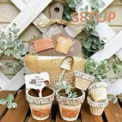 リメイク鉢 ♥️ガーデン雑貨8点セット♪ボードアレンジ 多肉植物鉢のサムネイル