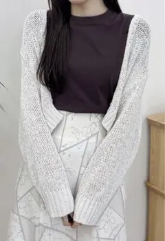 kirari様専用＊透かし編みラメボレロカーディガン