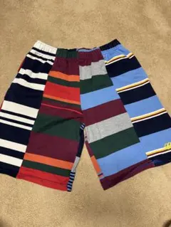 マルチカラー ストライプ ショートパンツ