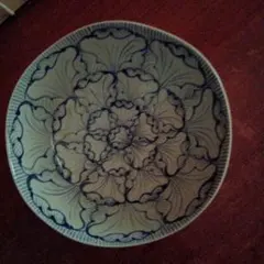 有田焼菓子鉢 陶器 染付 花文様 木箱入り