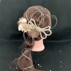 大人気 h17 金箔　ゴールド　和装　髪飾り 成人式 着物 振袖 結婚式 色打掛