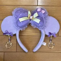 ディズニー ミニー イヤリングカチューシャ リボン 紫