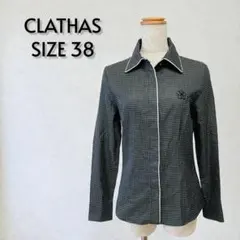 CLATHAS クレイサス 刺繍ロゴ チェック柄 バイカラーシャツ 長袖【3】