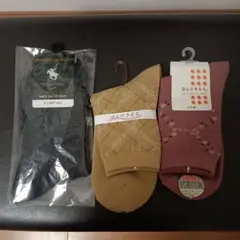 (未使用品)レディースソックス 3足　靴下まとめ売り(日本製その他)