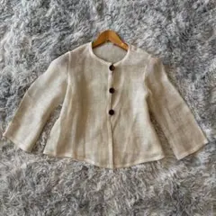 GIANNI LO GIUDICEサイズ36(S) ベージュのリネン風長袖シャツ
