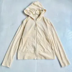 【UNIQLO】ジップアップパーカー（L）オールドユニクロ ベロア素材 フーディ