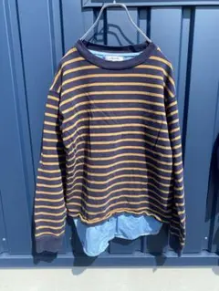 【GLOBAL WORK】長袖カットソー　ボーダー　Sサイズ