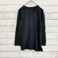 【CLOSSHI】ブラック カットソー メンズ S 長袖 モノトーン