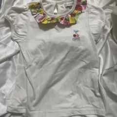 ホワイト フリル付きTシャツ CEPISE