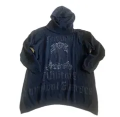 ★SALE価格★オーバーサイズブラックタートルパーカーニット薄手セーター