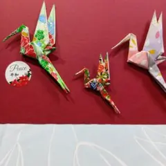 折り鶴アート作品 フレーム付き　平和　10127