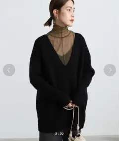 【限定出品】selectmoca Vネックオーバーリブニット