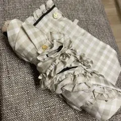 【新品未使用・送料無料】LANVIN 折り畳み傘　ギンガムチェック　フリル