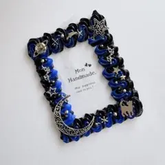 月 猫 ホイップ デコ トレカケースデコ B8 青 黒